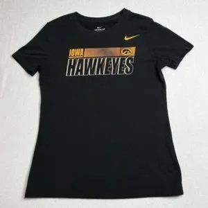 Nike Iowa Hawkeyes Shirt Mens Small Black Yellow Short Sleeve Dri Fit